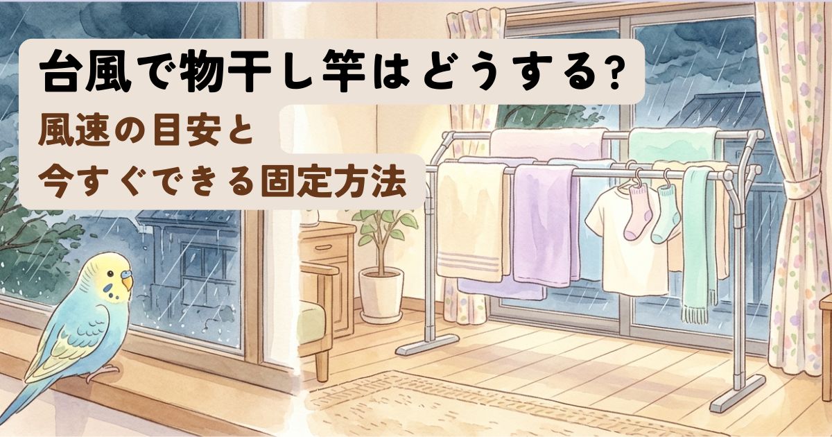 台風で物干し竿どうする？