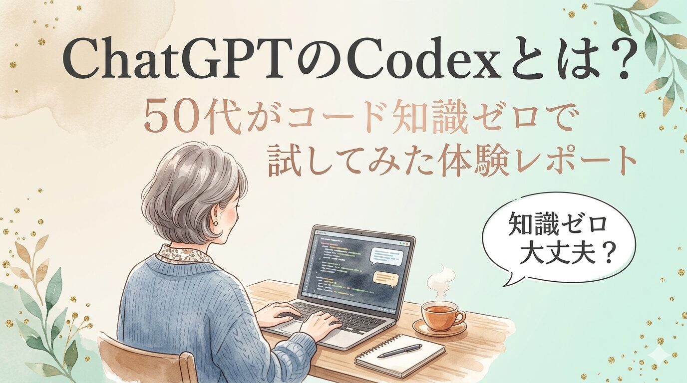 ChatGPTのCodexとは？50代がコード知識ゼロで試してみた体験レポート