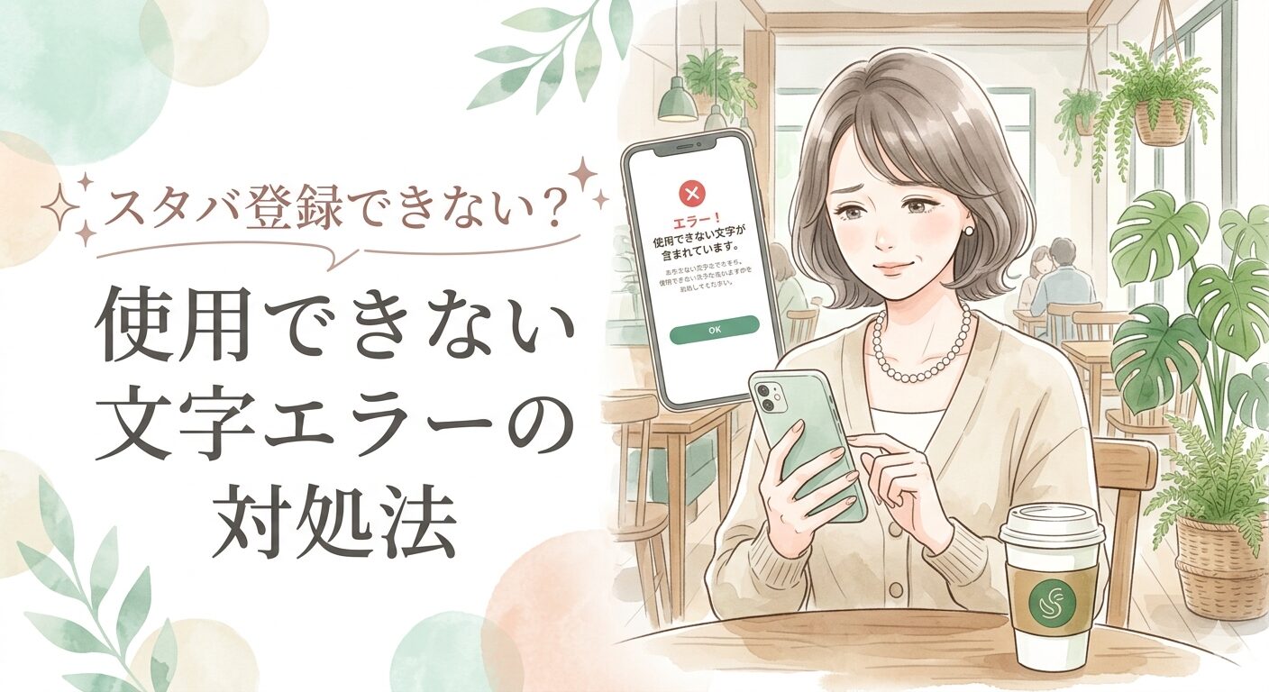 スタバ登録エラー使用できない文字