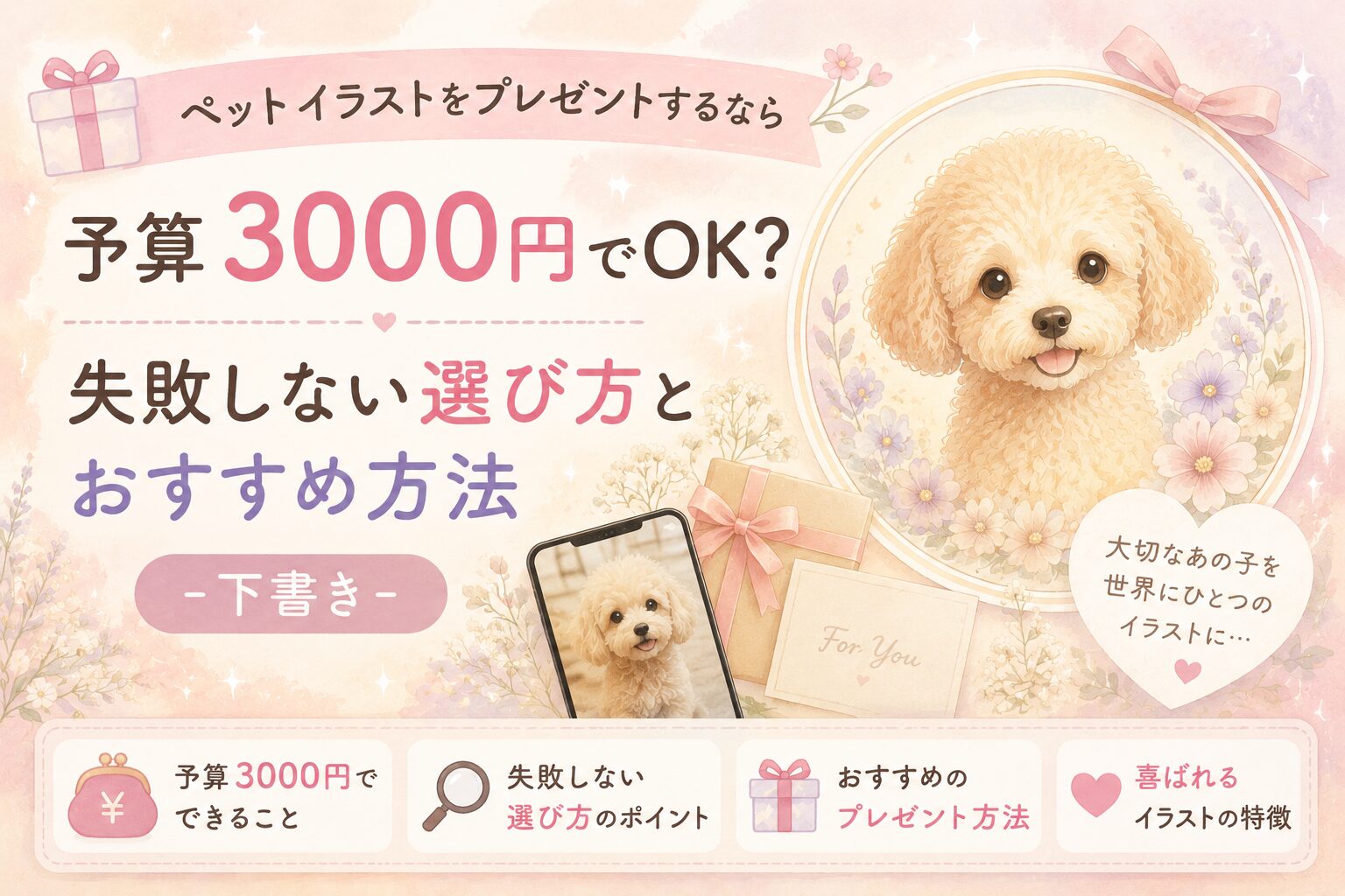 ペットイラストをプレゼントするなら予算3000円でOK？失敗しない選び方とおすすめ方法